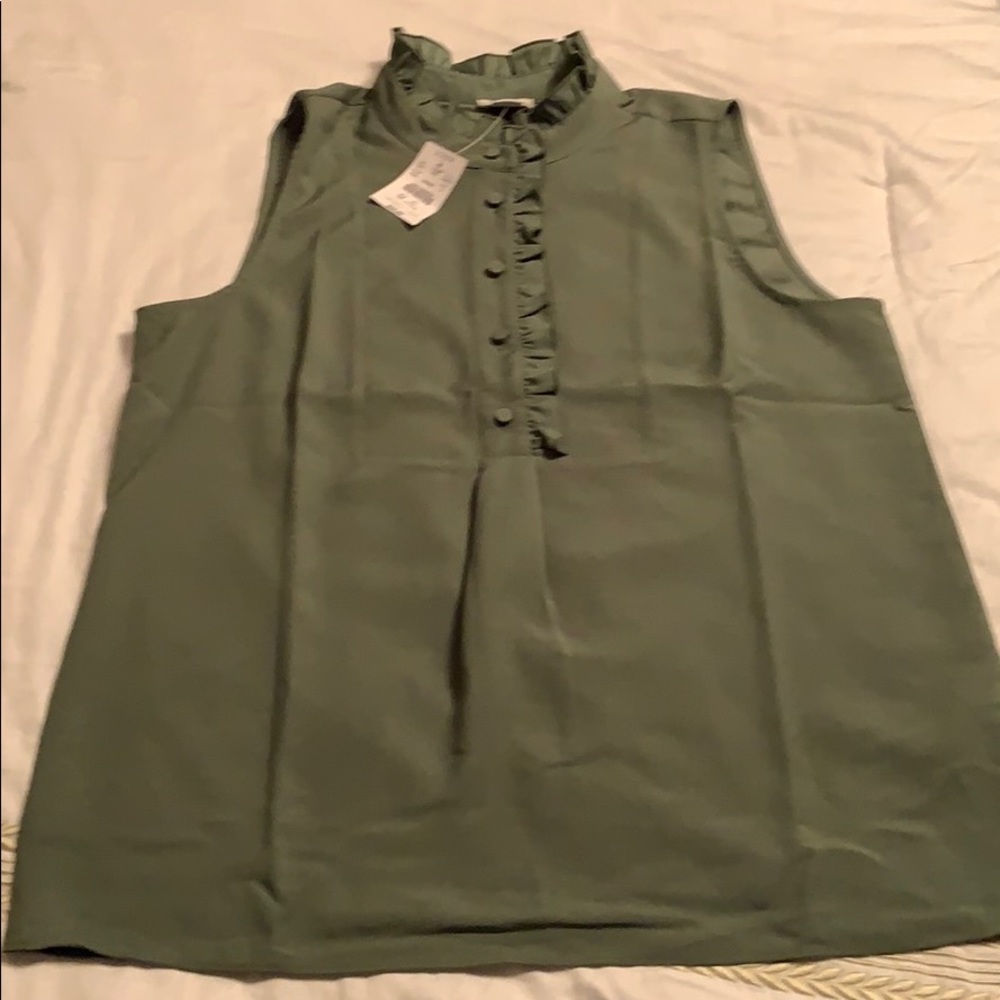 JCrew Factory button sleeveless blouse